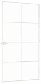 fehér edzett üveg és alumínium vékony beltéri ajtó 102x201,5 cm