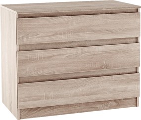 3 fiókos komód, tölgy sonoma, HANY NEW 003