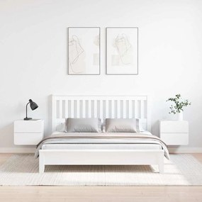 Éjjeli asztal fiókkal 2 pcs Fehér 39 x 34 x 33 cm Tömör fenyőfa