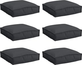 vidaXL Párna 6 pcs Fekete 40 x 40 x 8 cm Oxford Szövet