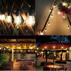 LED kültéri díszfüzér 10xE27/1W/230V 6,44 m IP44 fekete