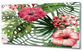 Fali üvegkép Trópusi virágok osh-74294338