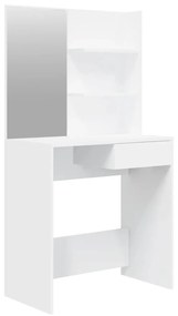 fehér fésülködőasztal tükörrel 74,5 x 40 x 141 cm