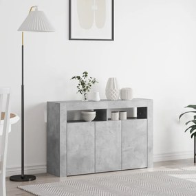 Oldalszekrény Beton Szürke Mérnöki Fa 116 x 30 x 75 cm Téglalap
