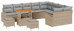 vidaXL Kerti Kanapé Szett párnával 12 pcs Beige és Világosszürke