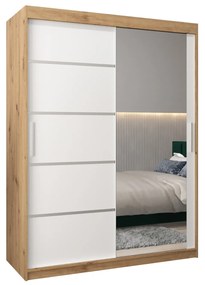 Ruhásszekrény 150 cm tükörrel Verika 2 150 (artisan tölgy + fehér). 1064197