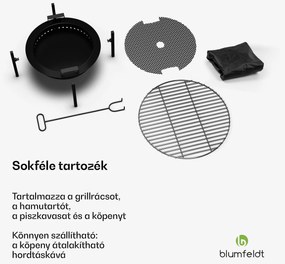 Ignite Pure tűzhely, alacsony füstölés, grillrács, rozsdamentes acél, hordozható, esővédő fedél, fogantyúk