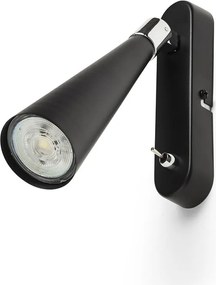 RENDL ALEXIS nástěnná černá chrom 230V LED GU10 5W