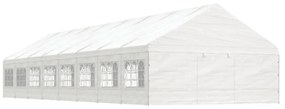 fehér polietilén pavilon tetővel 17,84 x 5,88 x 3,75 m