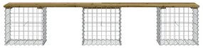 impregnált fenyőfa gabion kerti pad 203 x 44 x 42 cm