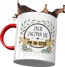 Piros Bögre Születésnapra 18 18. 18. Ajándék Nyomtatott Fotóval