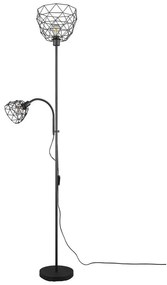 Fekete állólámpa fém búrával (magasság 180 cm) Haval – Trio