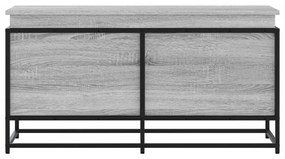 szürke sonoma szerelt fa tárolóláda fedéllel 100x40x51,5 cm