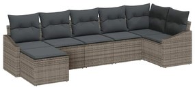 vidaXL Kanapé Szett párnával 7 pcs Szürke polirattan