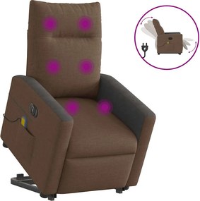vidaXL barna szövet dönthető elektromos álló masszázsfotel