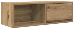 2 db kézműves tölgy színű szerelt fa TV-szekrény 80x31x25,5 cm