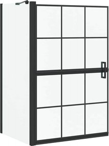 vidaXL Fürdő Zuhany Képernyő Fekete és Átlátszó 116 x 68 x 128 cm