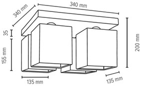 Spot-Light 2284474 - INGER mennyezeti lámpa 4xE27/25W/230V