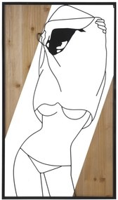 Fali panel szalag -b- vas és fa 50x2x90cm