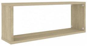 6 db sonoma tölgy szerelt fa négyszögű fali polc 60x15x23cm
