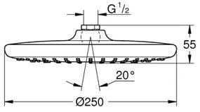 GROHE 26815000 - VITALIO START zuhanyfej Ø 250 mm, fényes króm