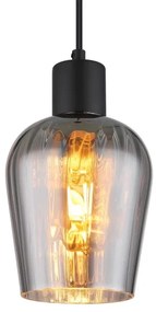 Globo 15627 - Csillár zsinóron RYAN 1xE27/40W/230V átm. 13,5 cm fekete