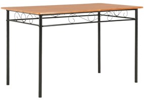 7 részes barna MDF és acél étkezőszett