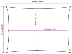 sárga téglalap alakú oxford-szövet napvitorla 3 x 5 m