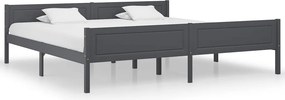 vidaXL szürke tömör fenyőfa ágykeret 200 x 200 cm