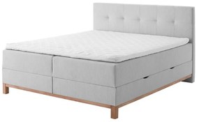 Világosszürke boxspring ágy tárolóhellyel 180x200 cm Catania - Meise Möbel