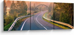 Kép - Az utazás napfelkeltekor (órával) (90x30 cm)