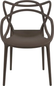 4 db műanyag KATO szék szett, barna