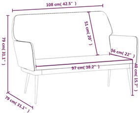 vidaXL krémszínű bársonypad 108x79x79 cm