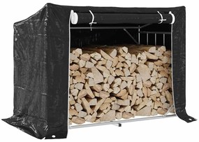 Tűzifa állvány esővédővel 151x80,5x110,5 cm horganyzott acél