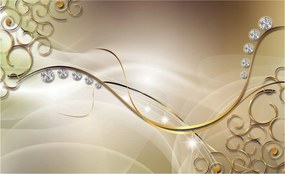 Fotótapéta Arany vonalak Kristályok Színátmenetes Absztrakt 368x254 vinil +ragasztó