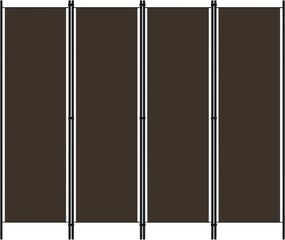 vidaXL barna 4 paneles paraván 200 x 180 cm