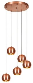 Csillár zsinóron SIVANI 5xE27/40W/230V réz