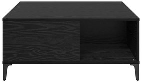 vidaXL Dohányzóasztal Fekete tölgy 80 x 80 x 36,5 cm Faanyag