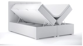 Franciaágy Boxspring 160 cm Ronda (fehér öko-bőr) (tárolóhellyel). Akció -17%. 1044320