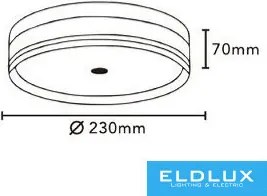 ELDLUX BL230-N3C Kerek Mennyezeti Lámpa LED IP20
