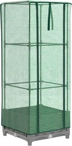 vidaXL rattan megjelenésű magaságyás melegháztakaróval 40x40x123 cm