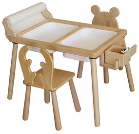 Gyerekasztal székekkel Roll and 2 Chairs - White