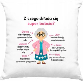 Párna Amiből a nagymama áll Fehér