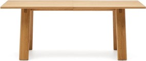 Bővíthető étkezőasztal tölgyfa dekoros asztallappal, hosszabbító asztallappal 95x200 cm Arlen – Kave Home