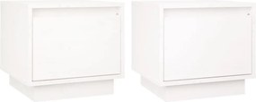vidaXL 2 db fehér tömör fenyőfa éjjeliszekrény 35 x 34 x 32 cm
