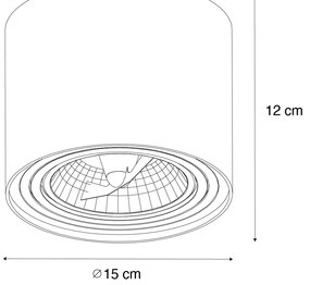 Modern mennyezeti spotlámpa fehér forgatható és dönthető AR111 - Rondoo Up