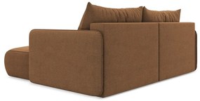 Narancssárga kinyitható-tárolóhelyes sarokkanapé (jobb oldali) Nanea – Makamii