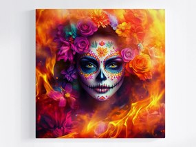 Poszter Portré Mexikó Halottak Ünnepe Catrina Színes 80x80