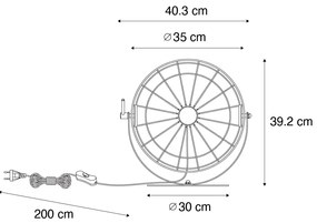 Ipari asztali lámpa fekete állítható - Hanze