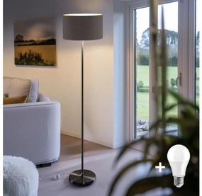 LED állólámpa TUNJA 1xE27/20W/230V átm. 38 cm fekete/barna
